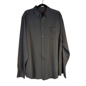 REUNION GREEN MEN'S XL SHIRT COLLAR BUTTON‎ UP LONG SLEEVE DRESS WORK CASUAL